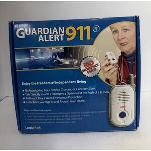 Guardian Alert 911 MEDICAL ALERT System Base & Voice Pendant Open Box